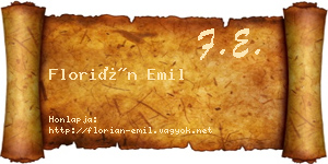 Florián Emil névjegykártya
